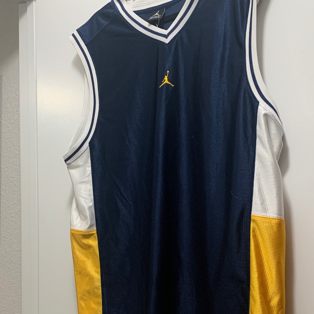 Jordan Navy, White & Gold Basketball Jersey